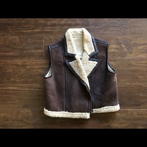 vtg SHEARLING aviator vest